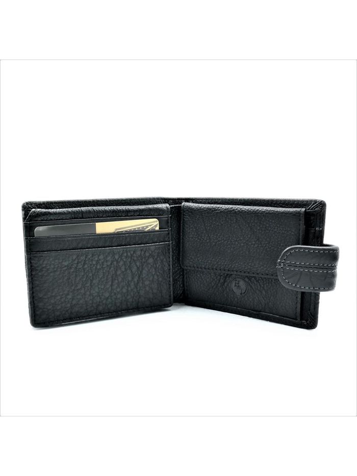 Чоловічий шкіряний гаманець Weatro 11 х 8,5 х 2,5 см Чорний wtro-168-L42ND купити недорого в Ти Купи