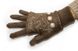 Коричневі в'язані жіночі рукавички-мітенки Shust Gloves