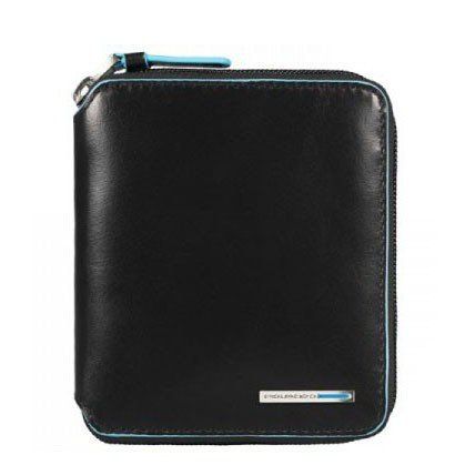 Чорне шкіряне чоловіче портмоне Piquadro Blue Square (PU3117B2_N) купити недорого в Ти Купи