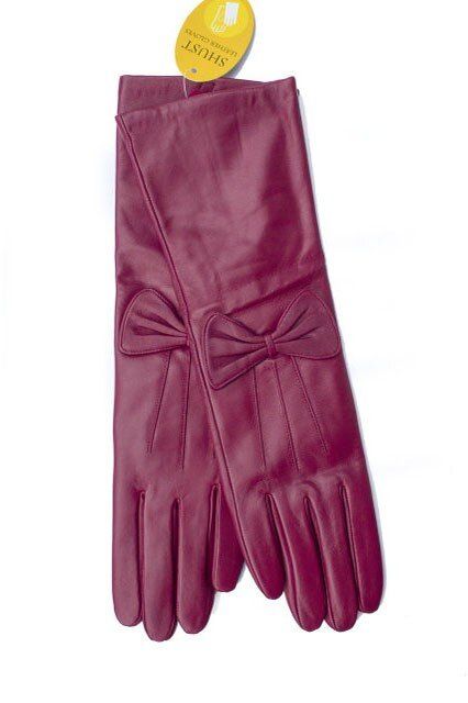 Жіночі шкіряні довгі рукавички Shust Gloves 726 купити недорого в Ти Купи