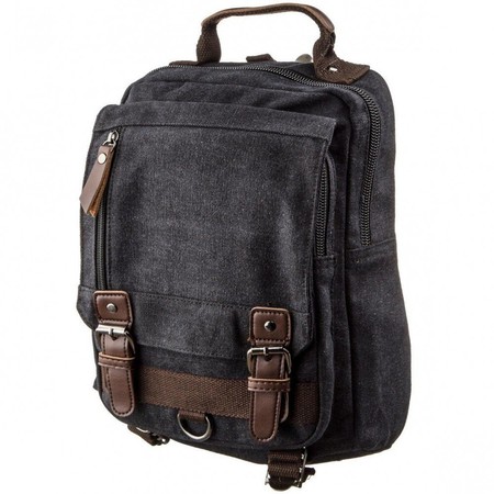 Мужская текстильная черная сумка-рюкзак Vintage 20143 купить недорого в Ты Купи