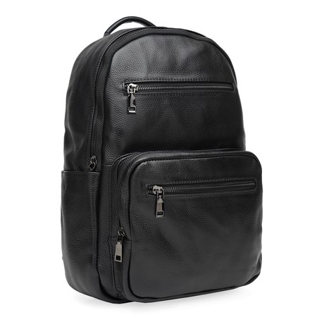 Чоловік шкіряний рюкзак Borsa Leather K12626-black купити недорого в Ти Купи