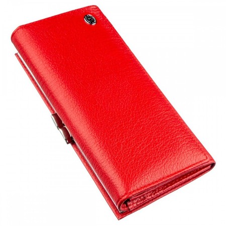 Жіночий червоний гаманець з натуральної шкіри ST Leather 18957 Червоний купити недорого в Ти Купи