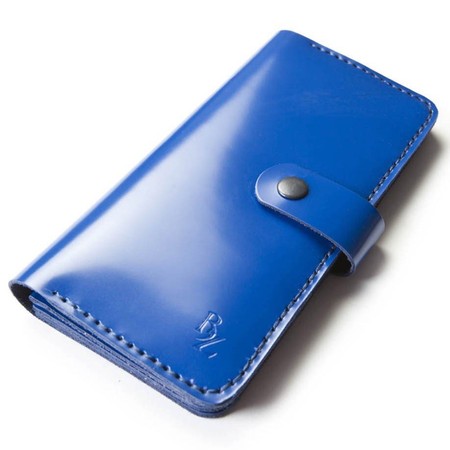 Женское синее портмоне ручной работы из кожи BOGZ Madlen L Blue P19M33S8 купить недорого в Ты Купи