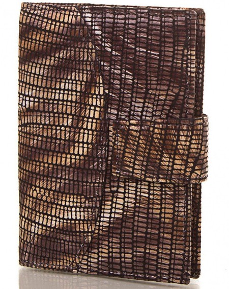 Женская коричневая визитница Canpellini из лакированной кожи купить недорого в Ты Купи