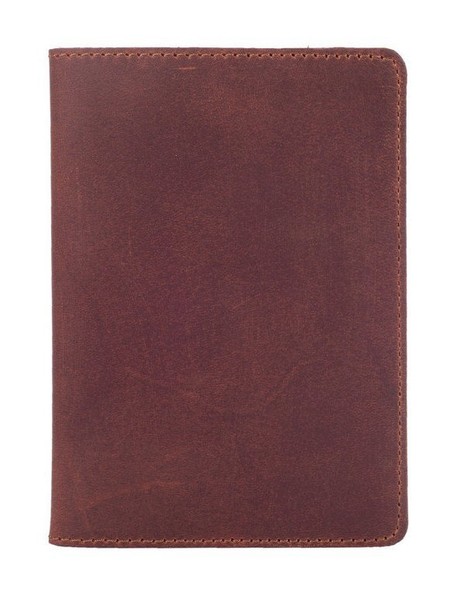 Шкіряна коричнева обкладинка на паспорт HiArt PC-01 Original Коричневий купити недорого в Ти Купи