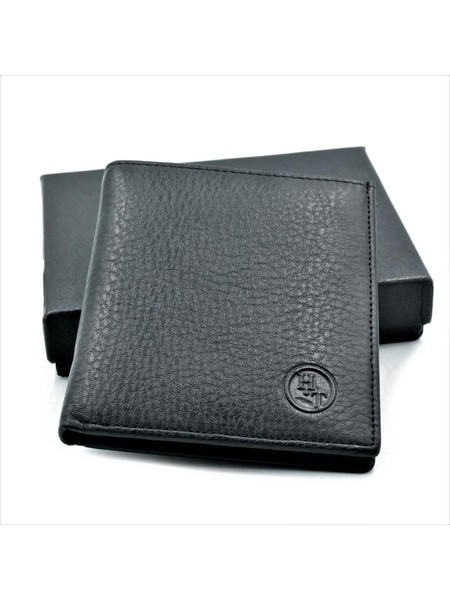 Чоловічий шкіряний гаманець Weatro 11 х 9,5 х 2 см Чорний wtro-508 купити недорого в Ти Купи