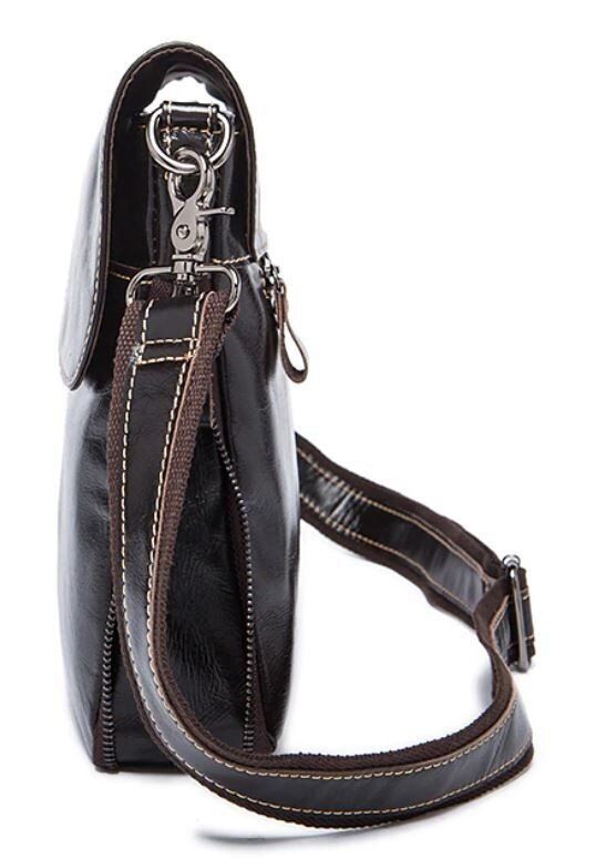 Чоловіча шкіряна сумка через плече Vintage 14851 Темно-коричневий купити недорого в Ти Купи