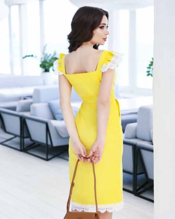 Платье ISSA PLUS 11651 S желтый купить недорого в Ты Купи