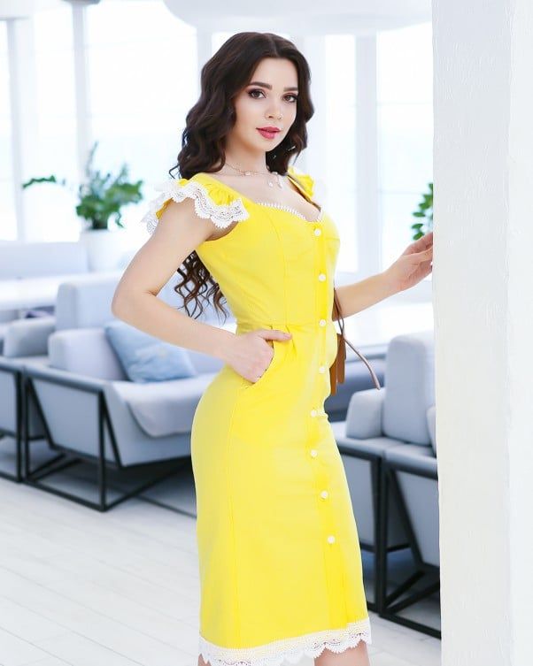 Сукня ISSA PLUS 11651 S жовтий купити недорого в Ти Купи