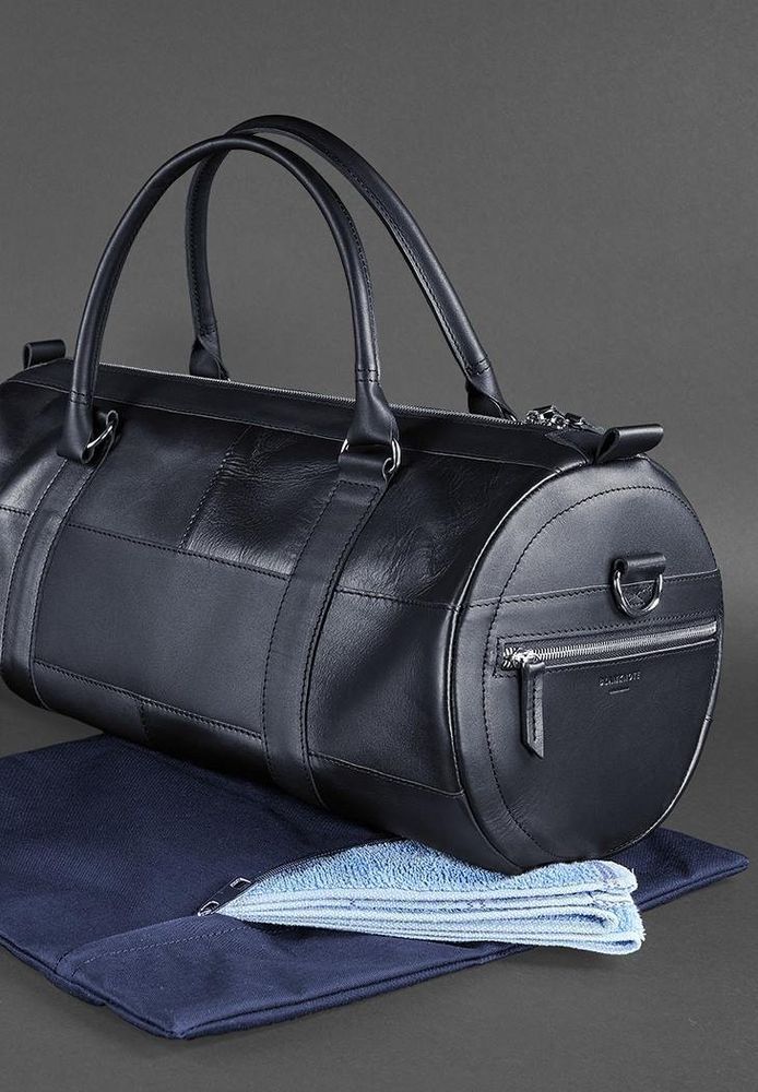Мужская кожаная сумка Harper темно-синяя краст BN-BAG-14-NAVY-BLUE купить недорого в Ты Купи