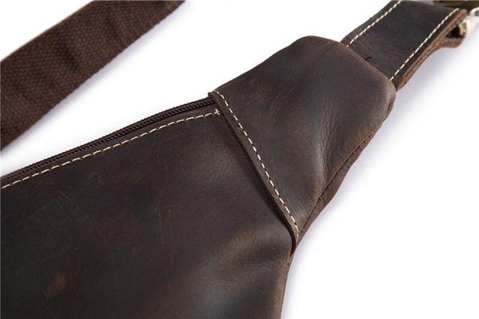 Кожаная темно-коричневая сумка на пояс Bexhill bx9415 купити недорого в Ти Купи