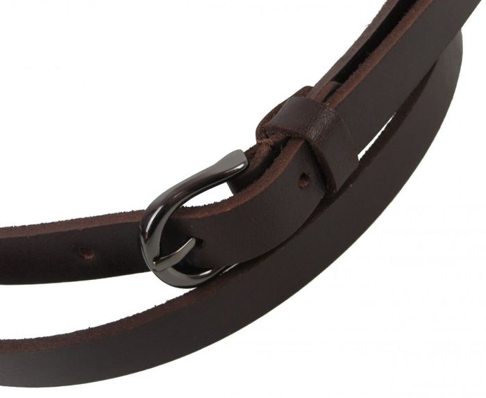 Женский кожаный ремень Skipper 1409-15 темно-коричневый купить недорого в Ты Купи