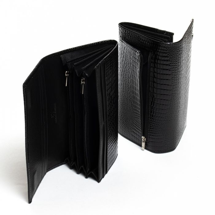 Шкіряний жіночий гаманець LR SERGIO TORRETTI W501-2 black купити недорого в Ти Купи