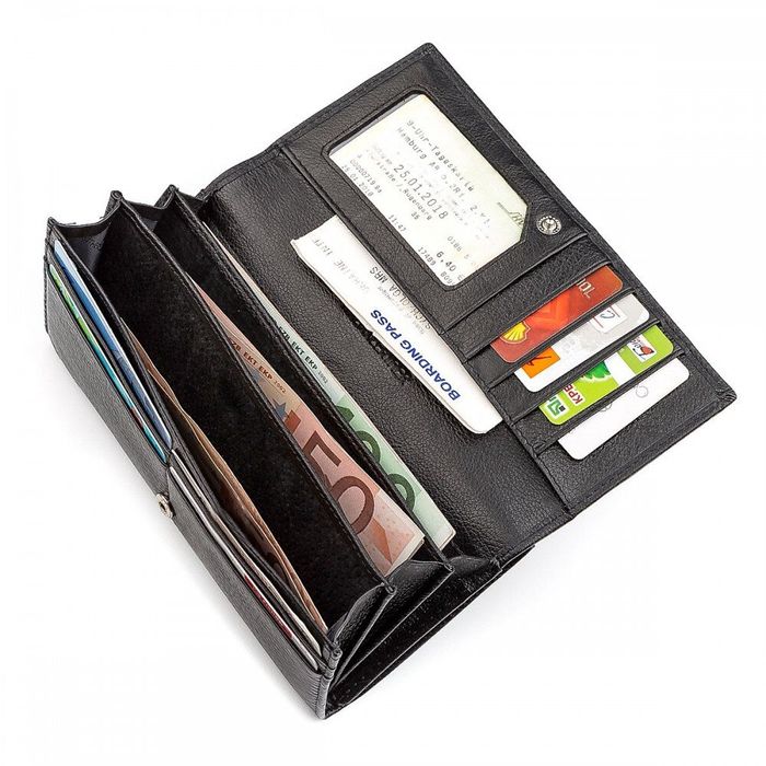 Жіночий шкіряний гаманець ST Leather 18404 (ST1518) Чорний купити недорого в Ти Купи