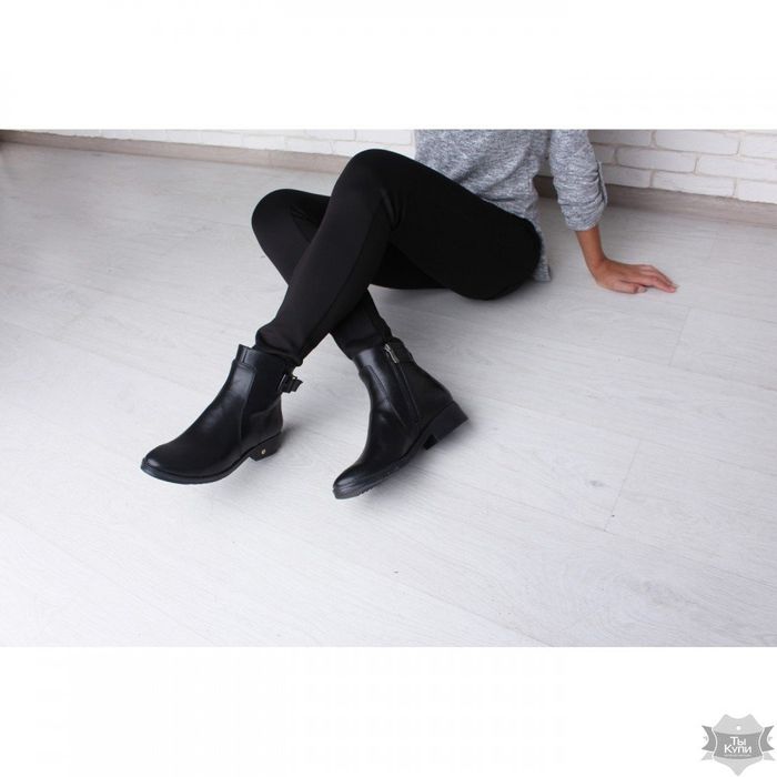 Женские кожаные ботинки черного цвета Villomi 2510-08 купить недорого в Ты Купи