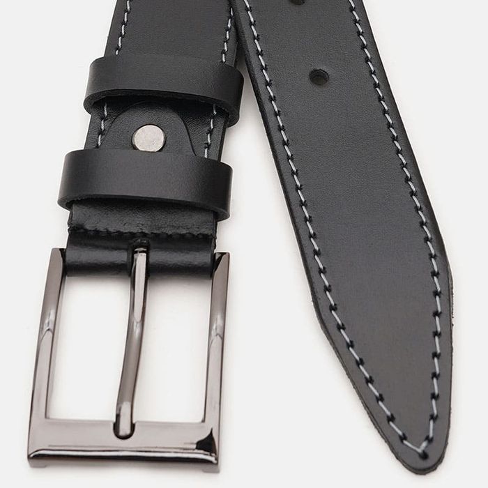 Мужской кожаный ремень Borsa Leather V1115FX10-black купить недорого в Ты Купи