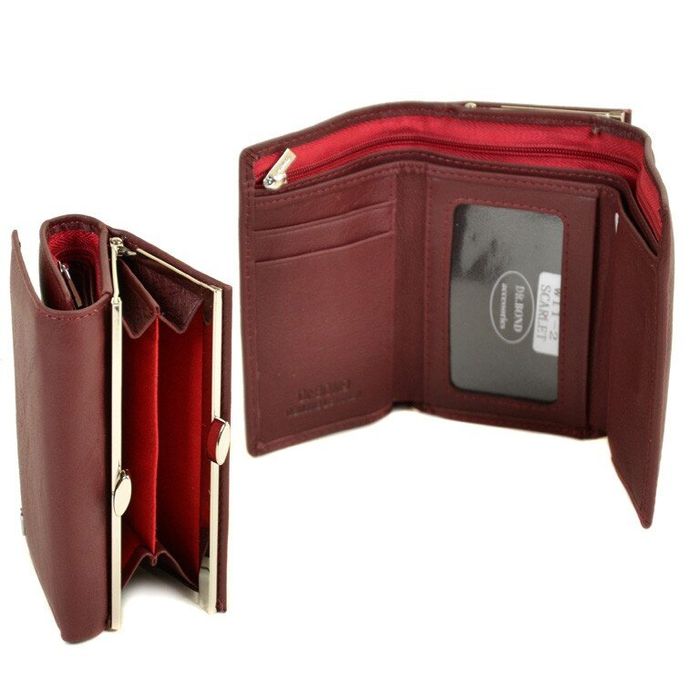 Кожаный кошелек Classik DR. BOND W11-2 scarlet купить недорого в Ты Купи