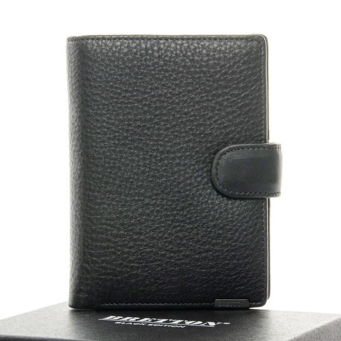 Шкіряний чоловічий гаманець BRETTON 208-3104-5 black купити недорого в Ти Купи