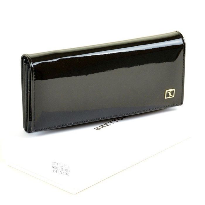 Жіночий шкіряний чорний гаманець Gold Bretton W501 black купити недорого в Ти Купи