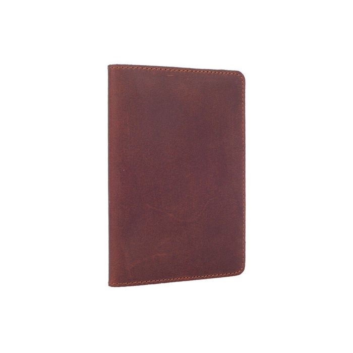 Кожаная коричневая обложка на паспорт HiArt PC-01 Original Коричневый купить недорого в Ты Купи