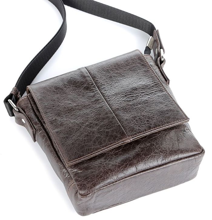 Чоловіча шкіряна темно-коричнева сумка SHVIGEL 00979 купити недорого в Ти Купи