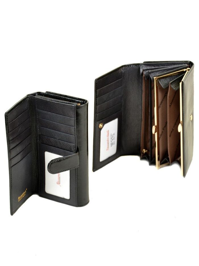 Кожаный кошелек Canarie ALESSANDRO PAOLI W46 black купить недорого в Ты Купи