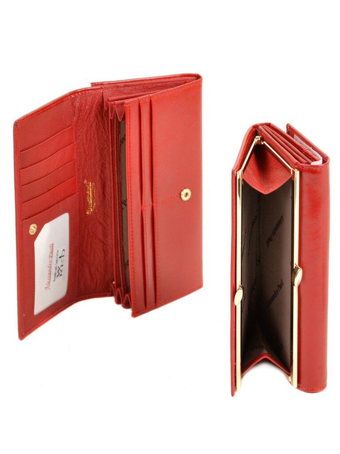 Шкіряний гаманець Canarie ALESSANDRO PAOLI W1 red купити недорого в Ти Купи