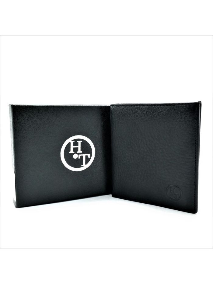 Чоловічий шкіряний гаманець Weatro 11 х 9,5 х 2 см Чорний wtro-508 купить недорого в Ты Купи