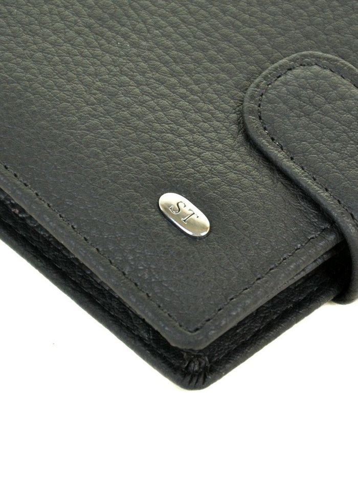Чоловічий чорний гаманець зі штучної шкіри Sergio Torretti M3 black купити недорого в Ти Купи