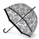 Женский механический прозрачный зонт-трость Fulton Birdcage-2 L042 - Stencil Floral