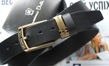 Кожаный ремень Massimo пряжка бронза+коробка в подарок md086 купить недорого в Ты Купи