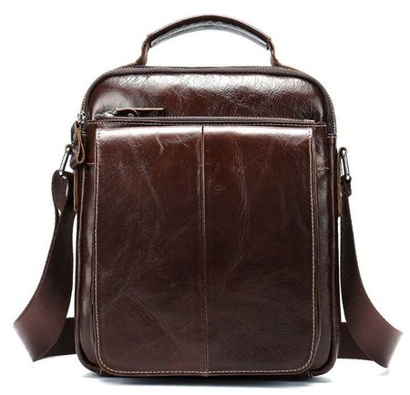Чоловіча шкіряна сумка через плече Vintage 14846 Коричневий купити недорого в Ти Купи