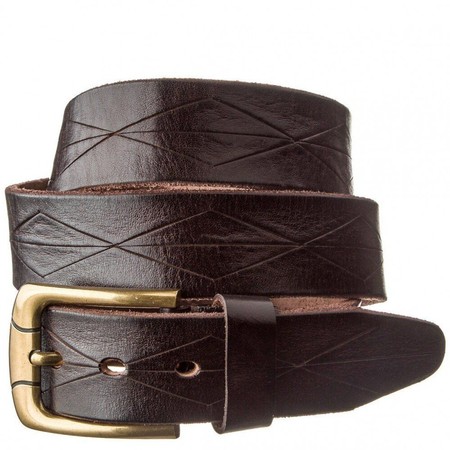 Мужской кожаный тёмно-коричневый ремень Vintage 20132 купить недорого в Ты Купи