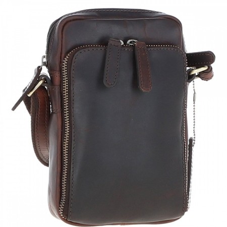 Чоловічі шкіряні сумки через плече Ashwood K41 Brown (Коричневий) купити недорого в Ти Купи