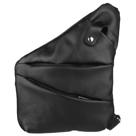 Кожаная мужская сумка-слинг через плечо GAc-6402-3md черная TARWA купить недорого в Ты Купи