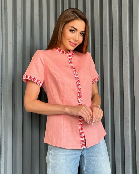 Рубашки ISSA PLUS WN20-527 S розовый купить недорого в Ты Купи