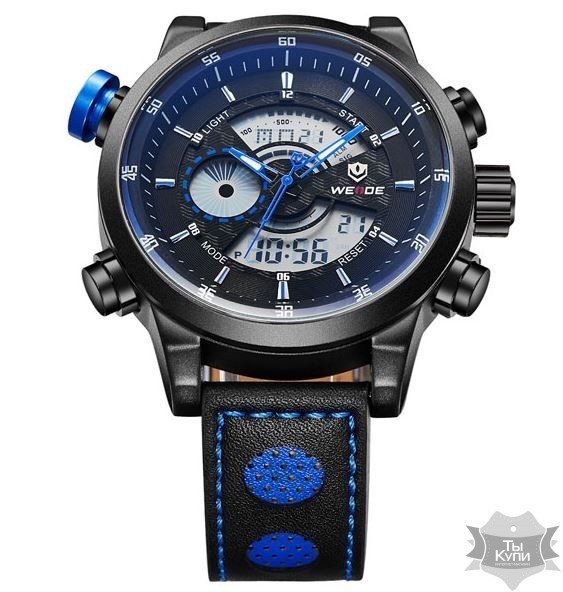 Чоловічий спортивний годинник Weide Premium Blue (1295) купити недорого в Ти Купи