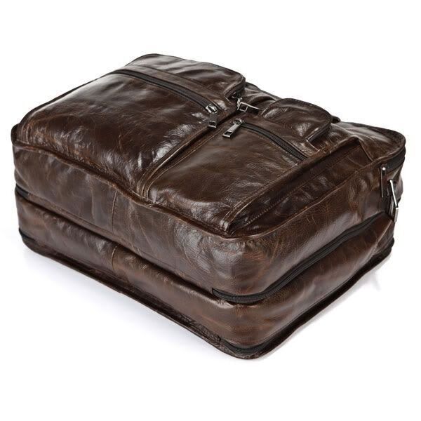 Ділова шкіряна сумка Vintage 14056 Темно-коричневий купити недорого в Ти Купи