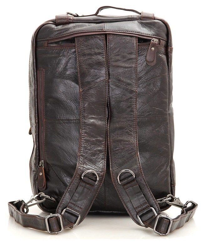 Деловая кожаная сумка-трансформер Vintage 14106 Темно-коричневый купить недорого в Ты Купи