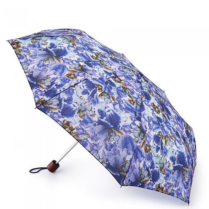 Женский механический зонт Fulton Minilite-2 L354 - Blue Tulip (Голубой тюльпан) купить недорого в Ты Купи