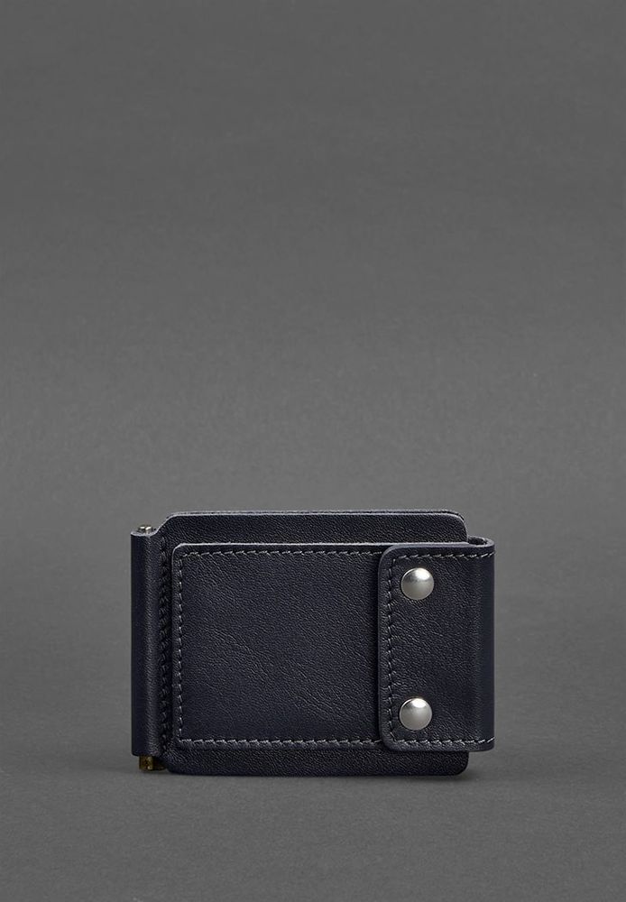 Чоловічий шкіряний гаманець 10.0 кліп на гроші темно-синій bn-pm-10-wavy-blue купити недорого в Ти Купи