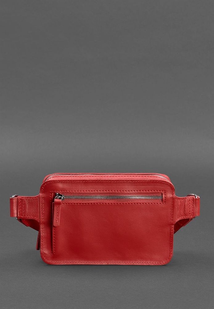 Кожаная поясная сумка Dropbag Mini красная BN-BAG-6-RED купить недорого в Ты Купи