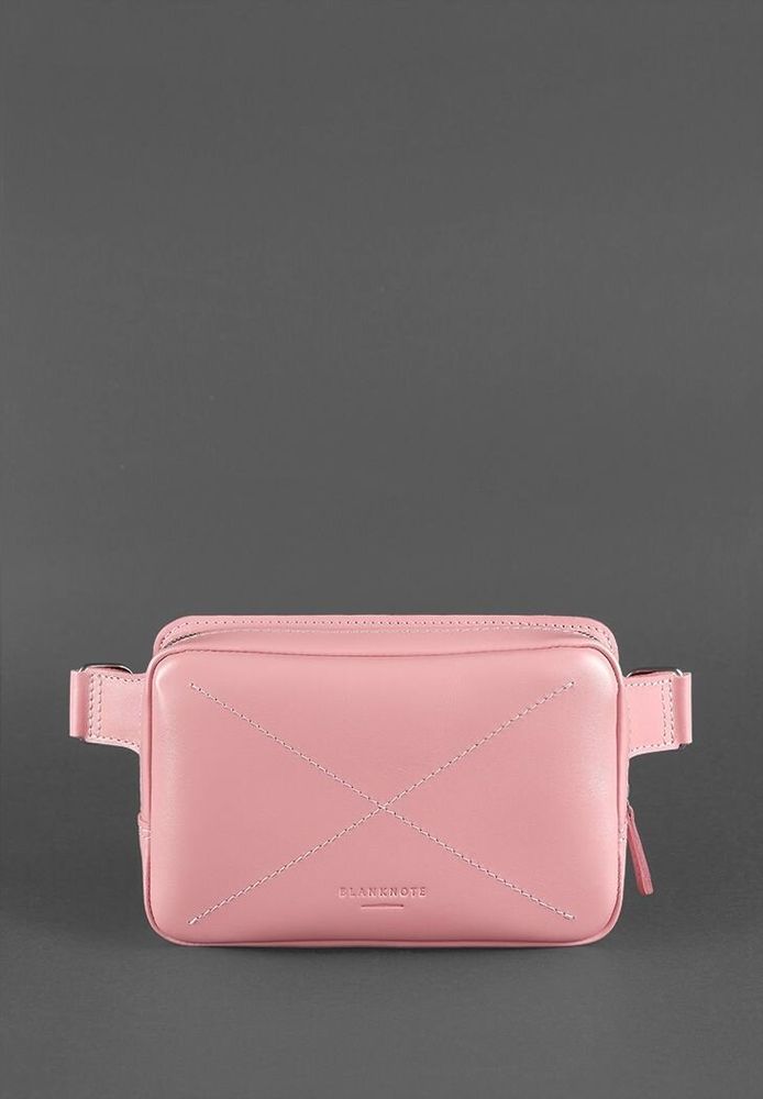 Женская кожаная поясная сумка BlankNote Dropbag Mini розовая BN-BAG-6-PINK-PEACH купить недорого в Ты Купи