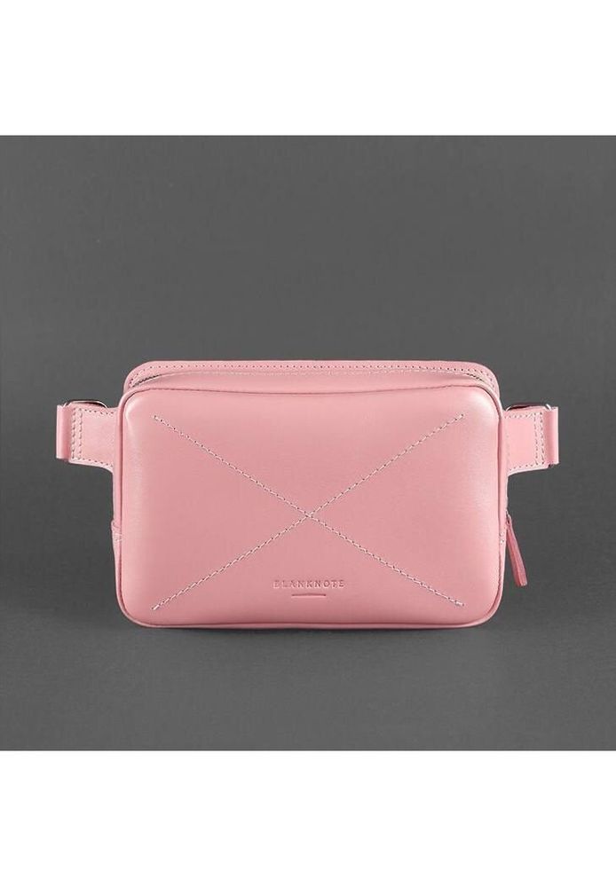 Женская кожаная поясная сумка BlankNote Dropbag Mini розовая BN-BAG-6-PINK-PEACH купить недорого в Ты Купи