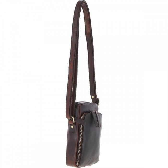 Мужская кожаная сумка через плечо Ashwood K41 Brown (Коричневый) купить недорого в Ты Купи