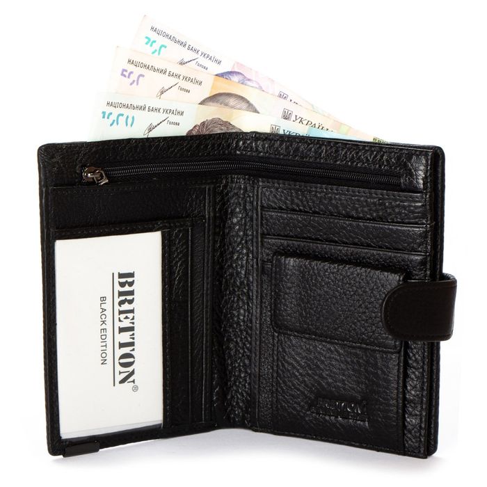 Чоловічий шкіряний гаманець BE BRETTON 168-35 black купити недорого в Ти Купи