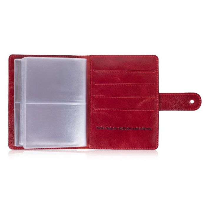 Кожаный картхолдер Hi Art «Mehendi Classic» CH-06 Crystal Red купить недорого в Ты Купи