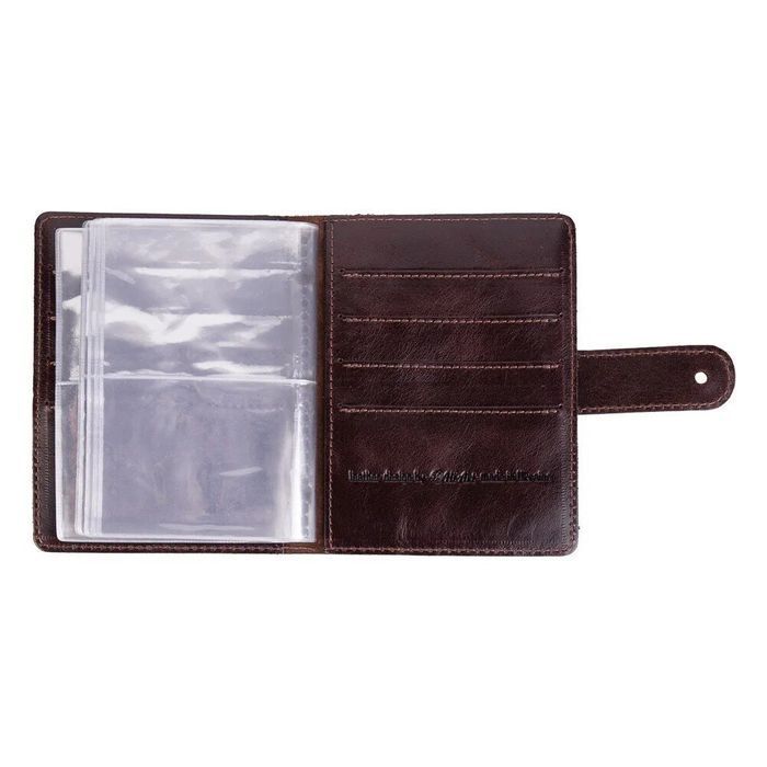 Кожаный картхолдер Hi Art CH-06 Crystal Brown Silk купить недорого в Ты Купи