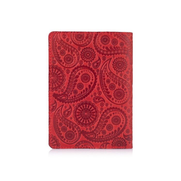 Кожаная красная обложка на паспорт HiArt PC-01 Buta Art Красный купить недорого в Ты Купи